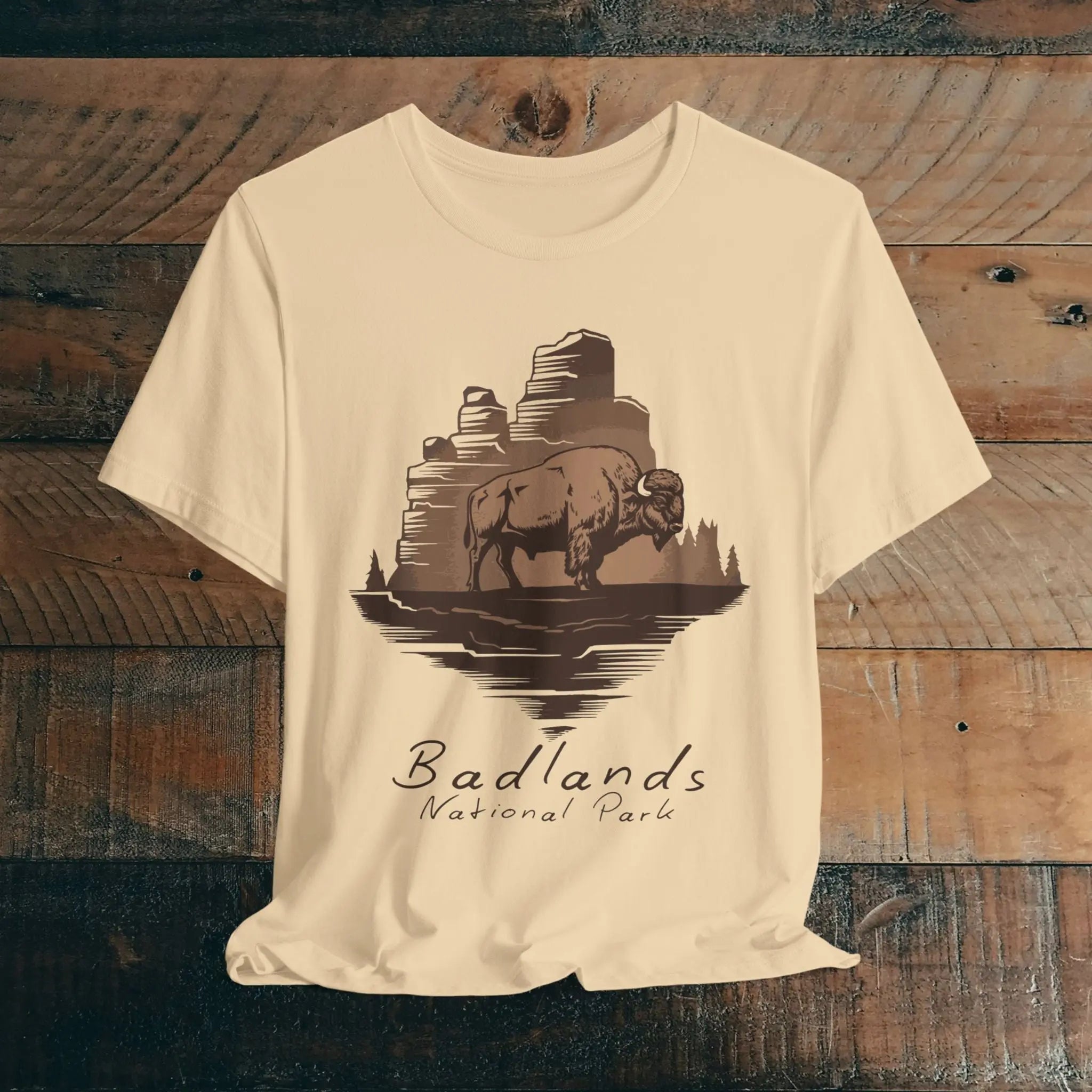 Badlands National Park Unisex Fit Soft T-shirt Roaming Buffalo Tee