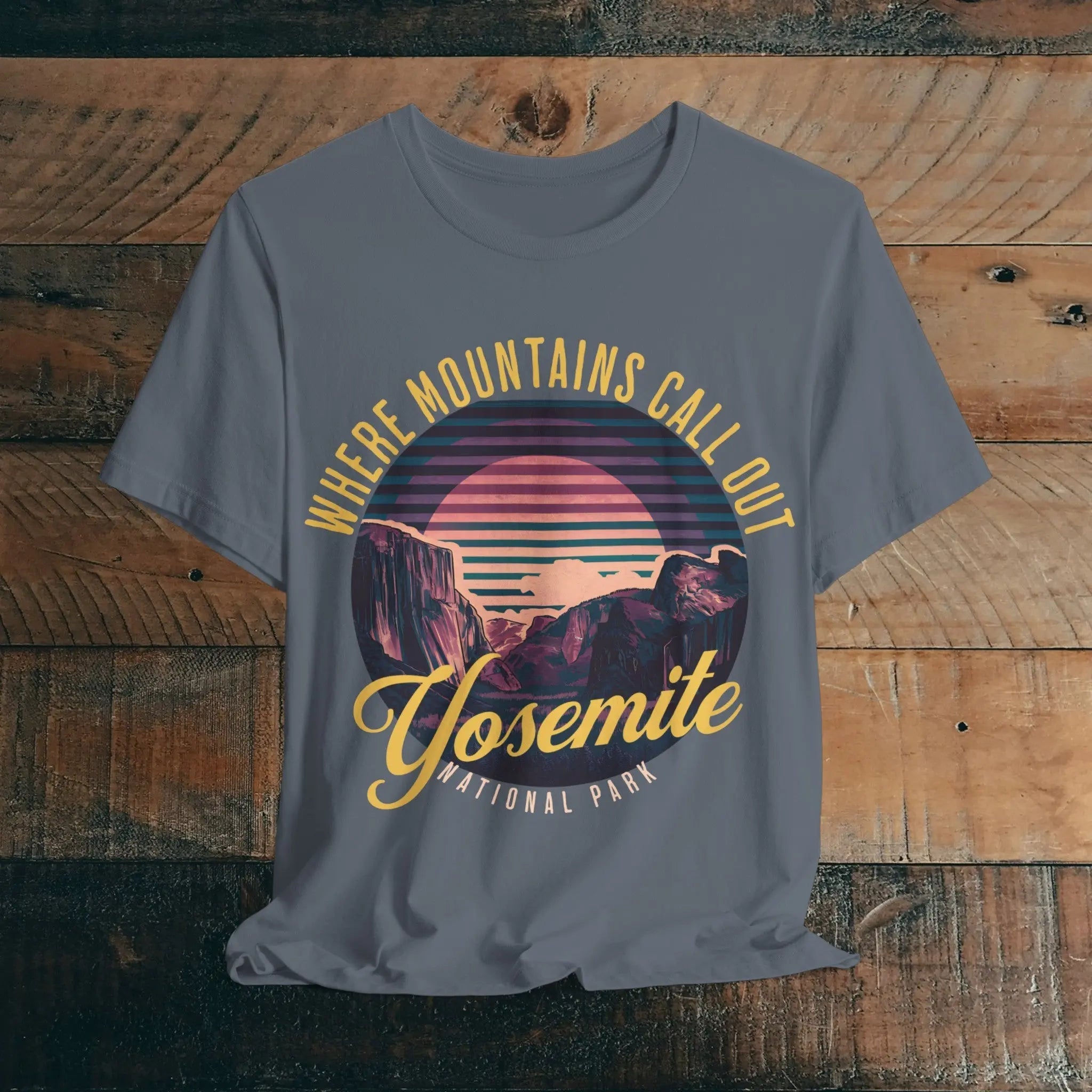Yosemite National Park Unisex T-Shirt California Retro Mountains Call Out