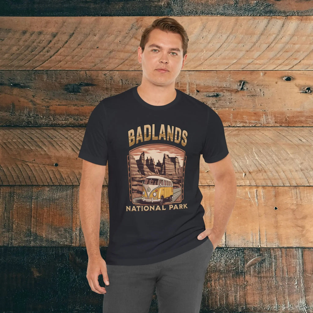 Badlands National ParkUnisex Fit Soft T-shirt Volkswagon Bus