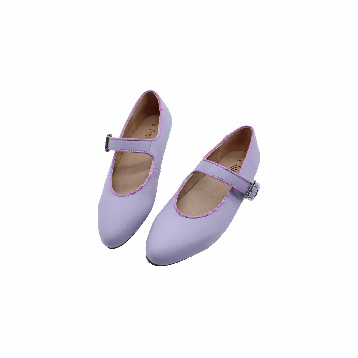 Fintoes Kids' Lilac Leather Mary Janes