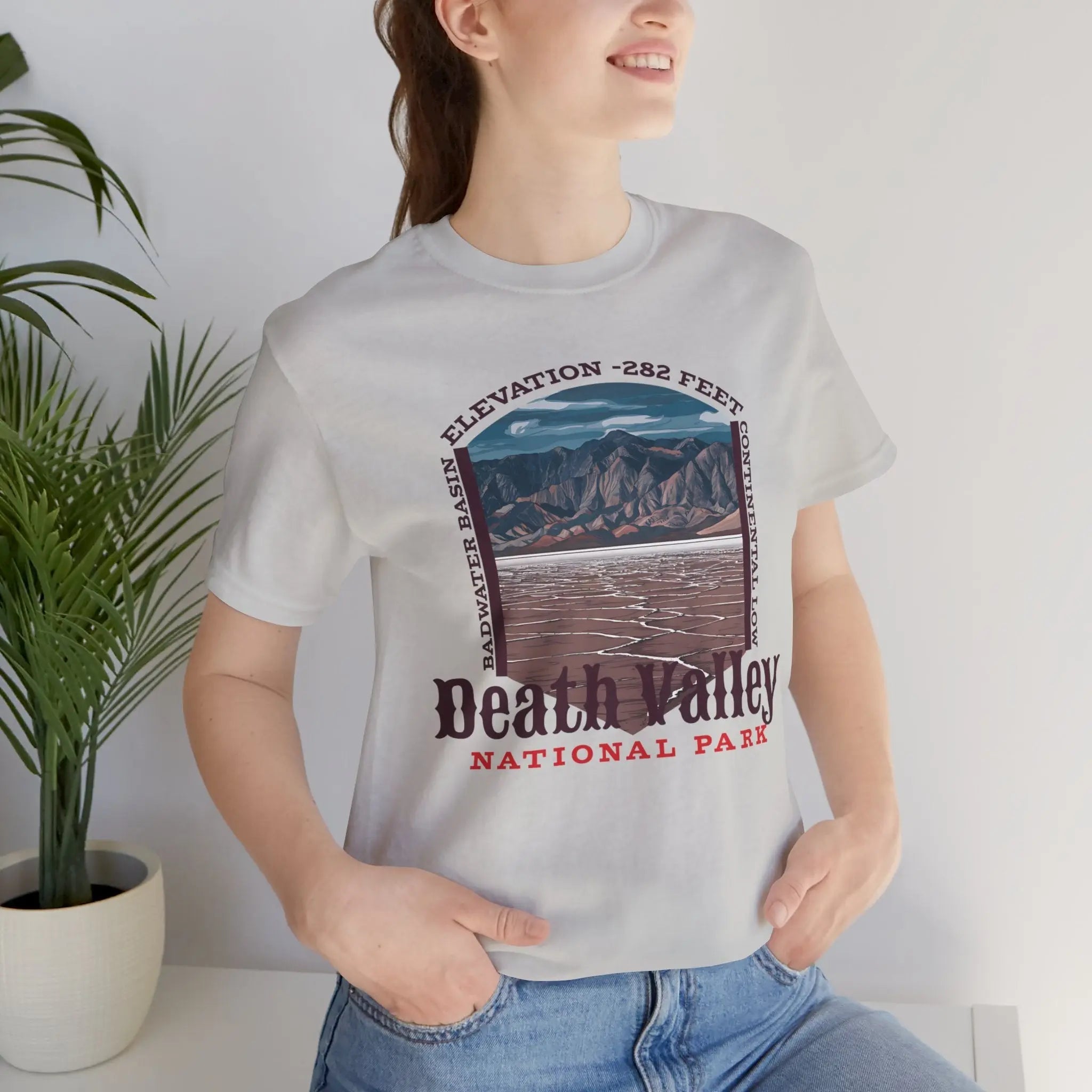 Death Valley National Park Unisex Jersey Tee Airlume Cotton Badwater Basin