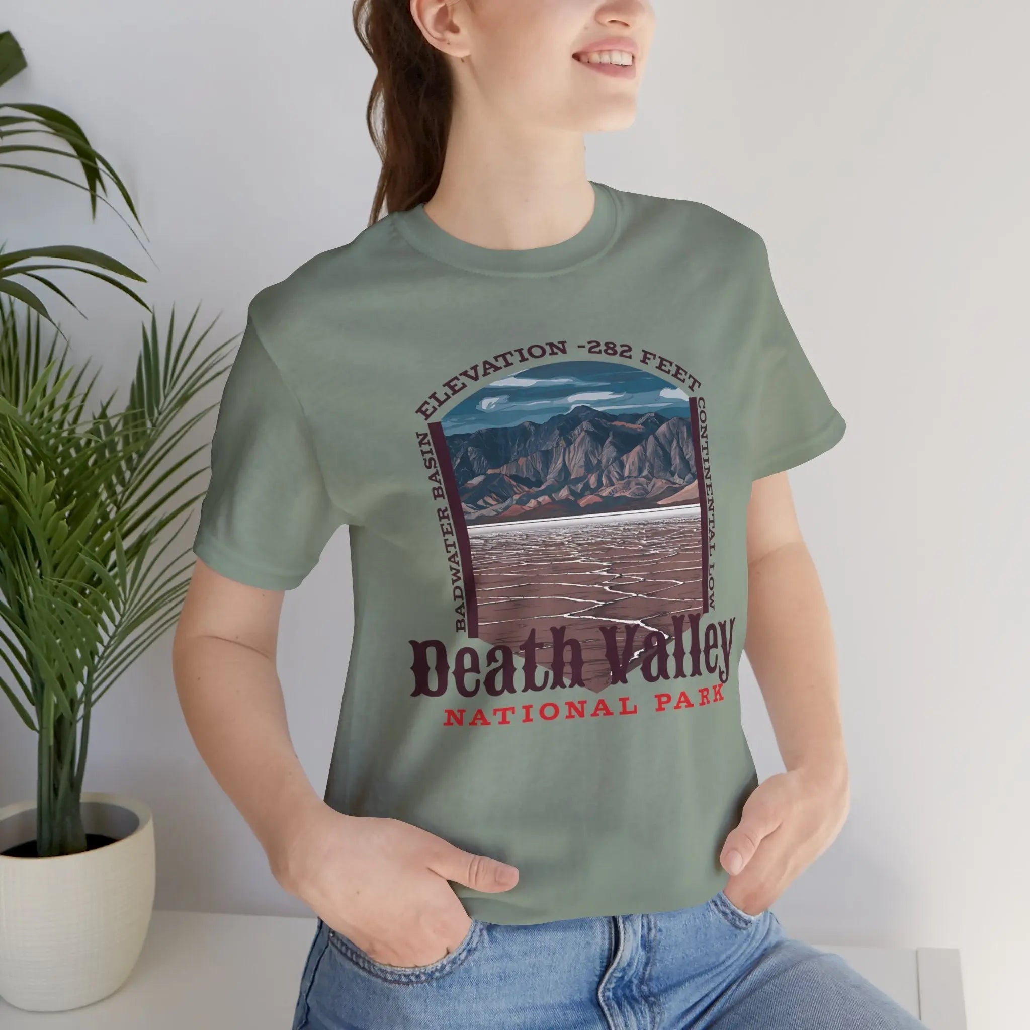 Death Valley National Park Unisex Jersey Tee Airlume Cotton Badwater Basin