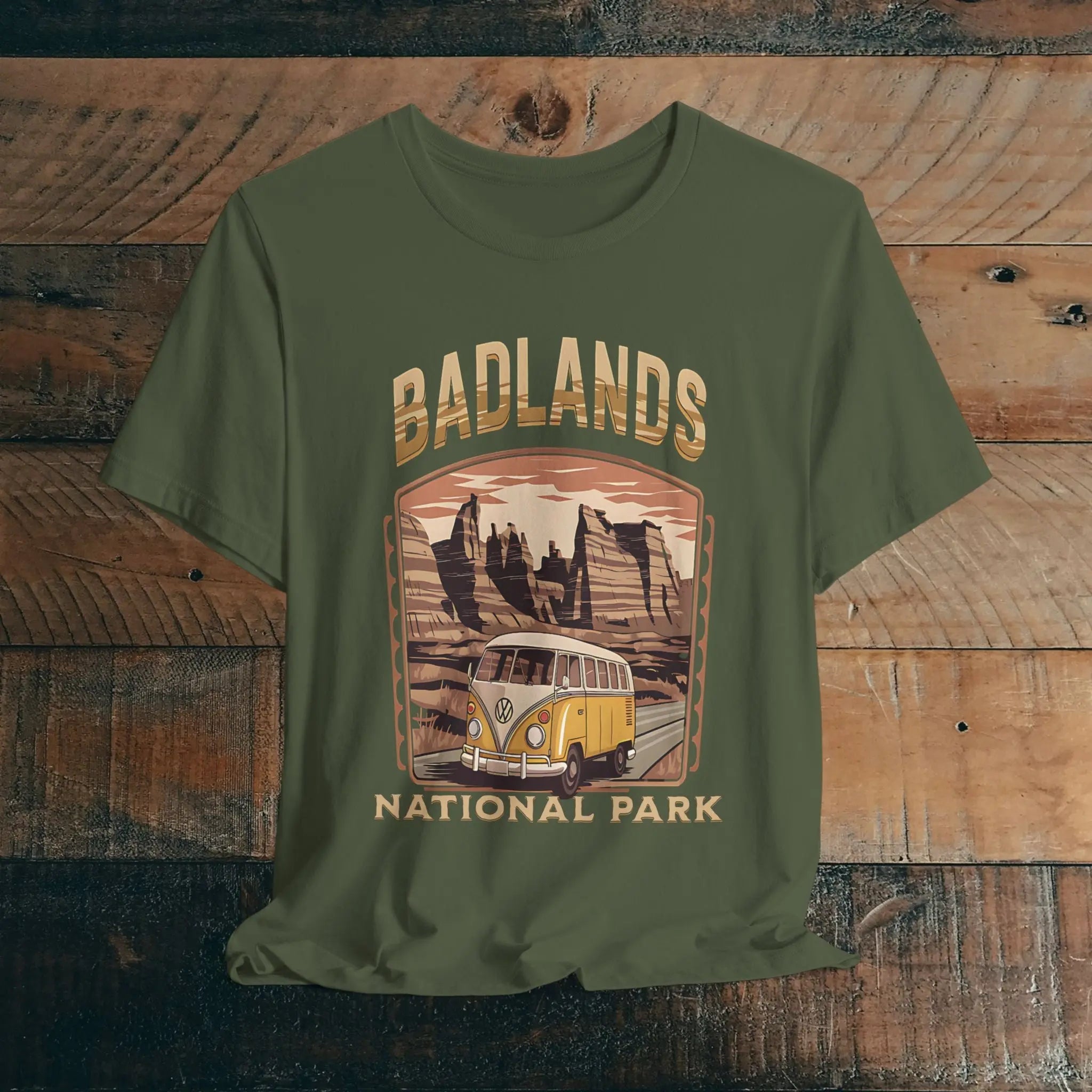 Badlands National ParkUnisex Fit Soft T-shirt Volkswagon Bus
