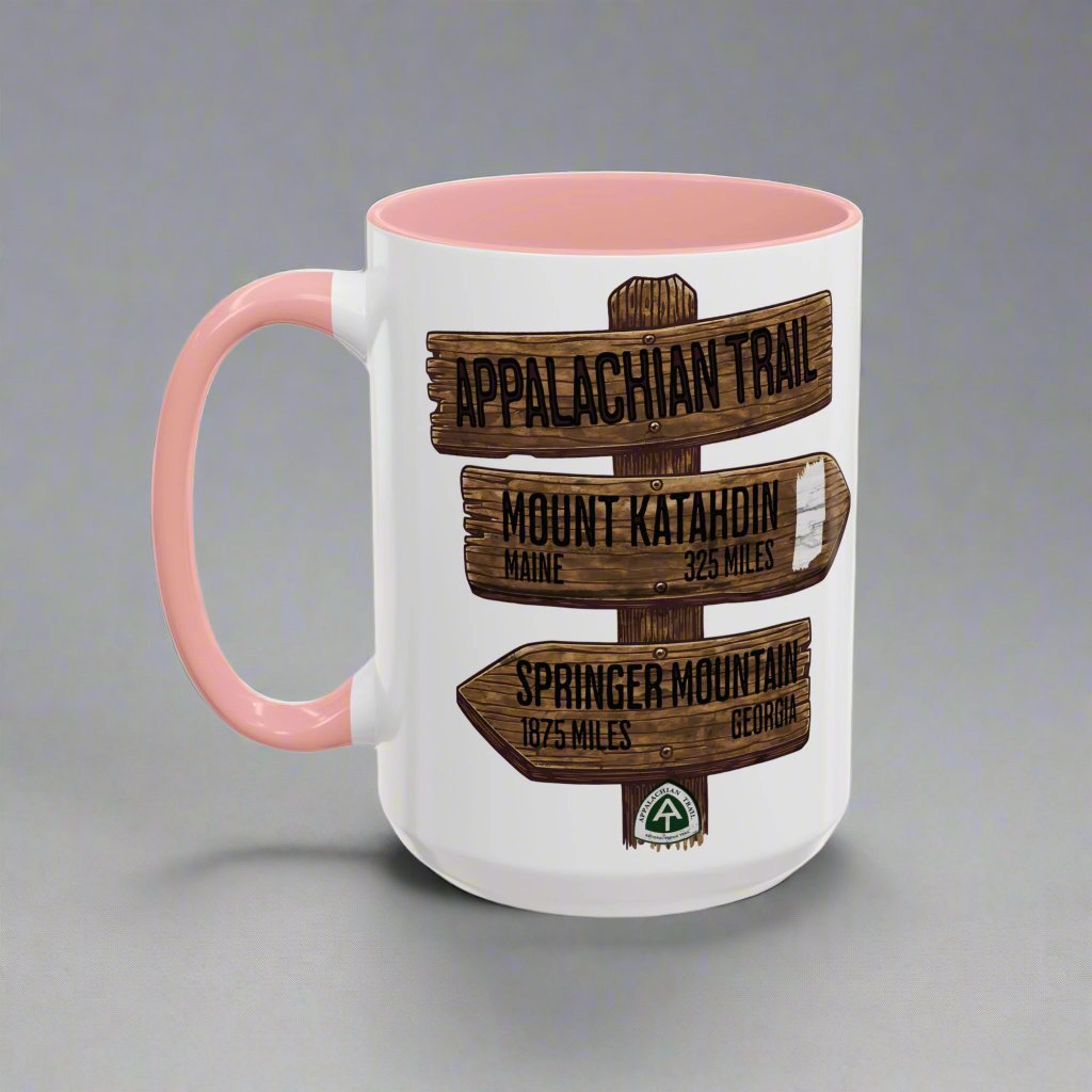 Appalachian Trail Accent Coffee Mug 11oz 15oz National Scenic AT Wood Mileage Sign