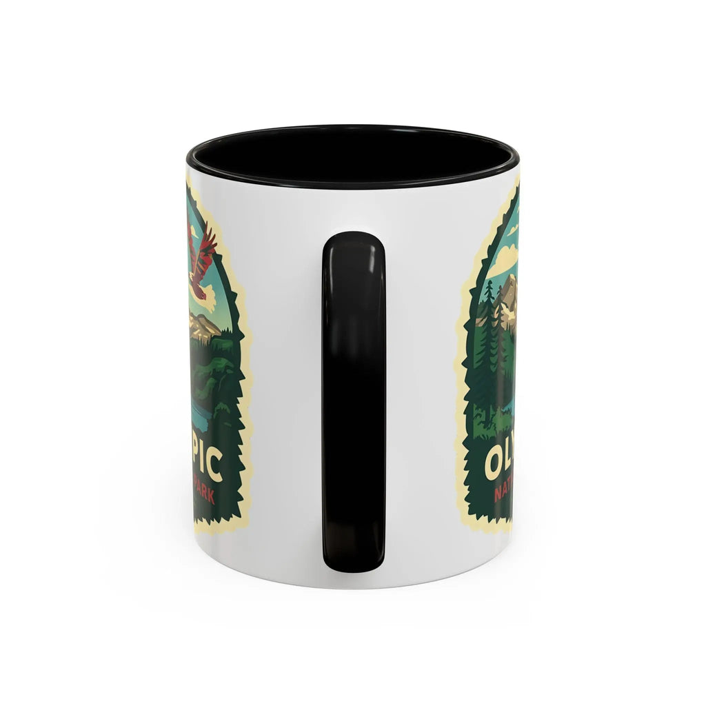 Glacier National Park Accent Coffee Mug 11oz 15oz Eagle Fly Over Blue Black Pink Red Outdoor Inspired Ceramic Mug