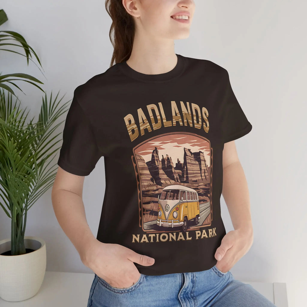 Badlands National ParkUnisex Fit Soft T-shirt Volkswagon Bus
