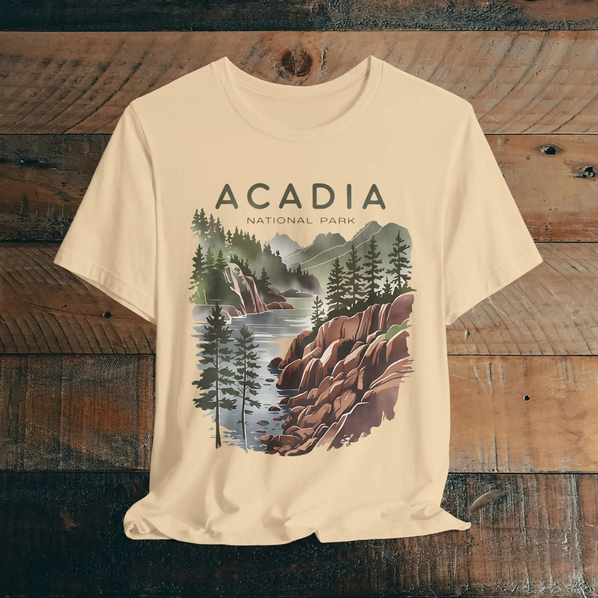 Acadia National Park Unisex Fit Soft T-Shirt Coastal Art