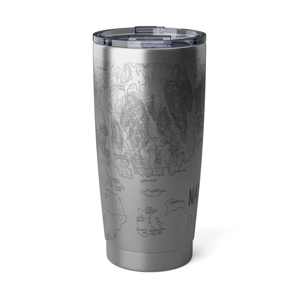 Acadia National Park Topographic Tumbler 20oz  Spill Resistant Lid Coastal Maine