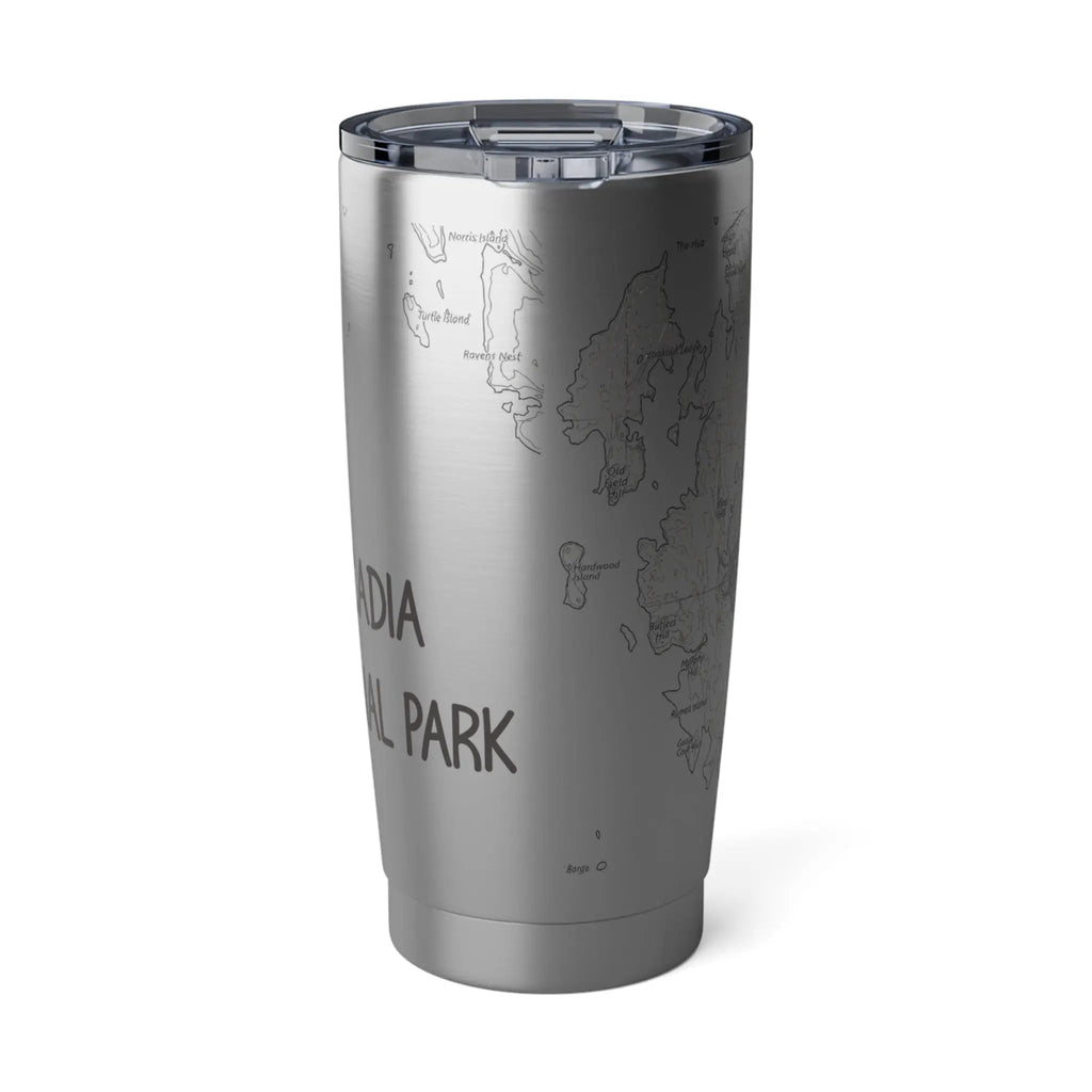 Acadia National Park Topographic Tumbler 20oz  Spill Resistant Lid Coastal Maine
