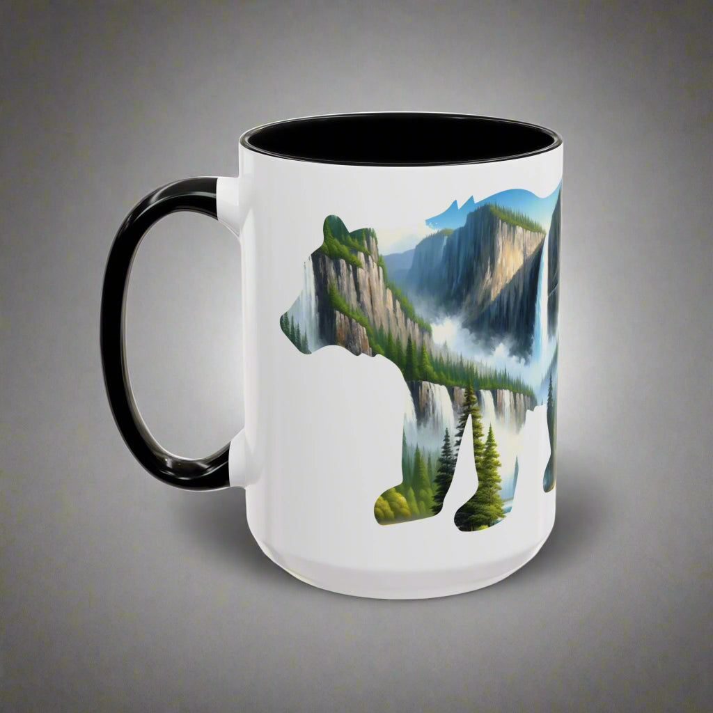Yosemite National Park Colored Coffee Mug 11oz 15oz Waterfall Bear