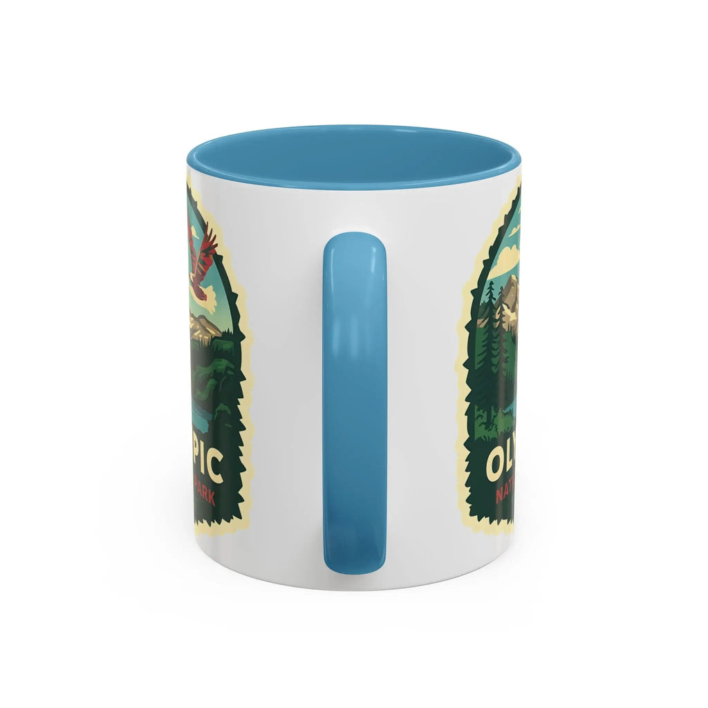 Glacier National Park Accent Coffee Mug 11oz 15oz Eagle Fly Over Blue Black Pink Red Outdoor Inspired Ceramic Mug