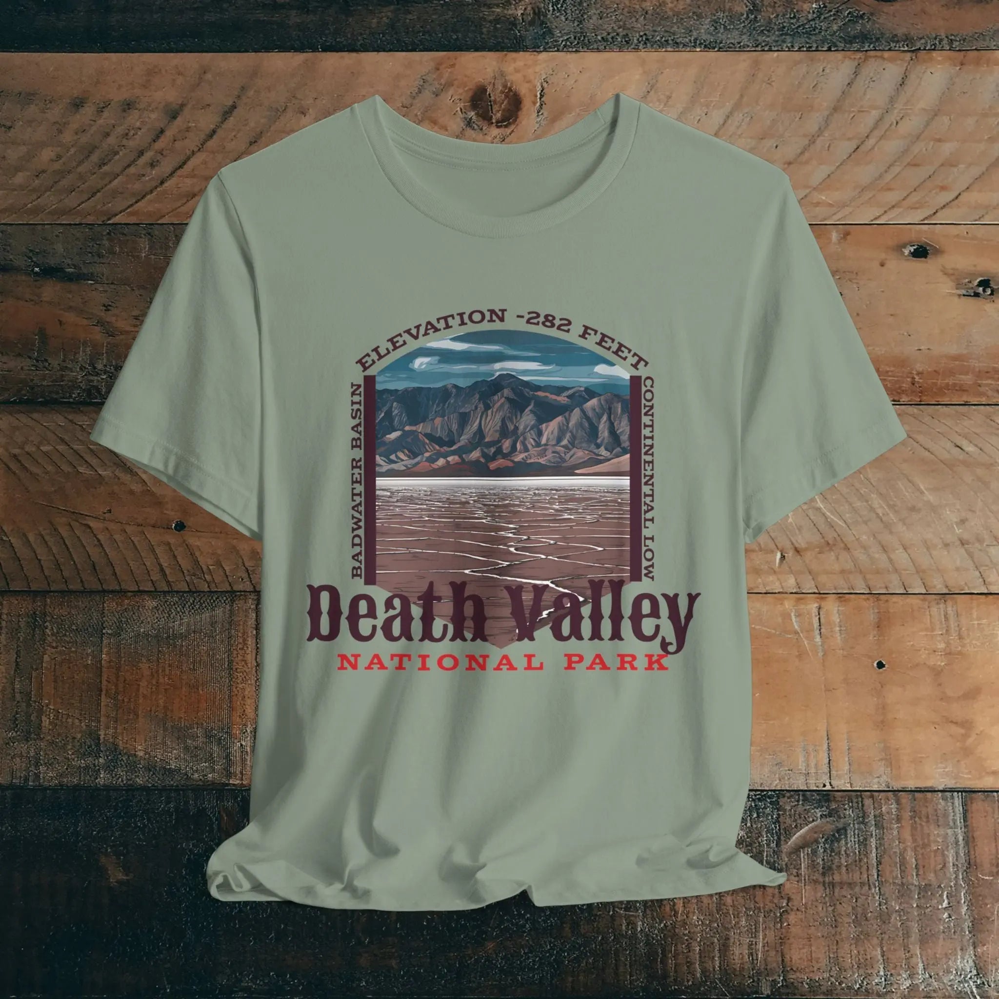 Death Valley National Park Unisex Jersey Tee Airlume Cotton Badwater Basin