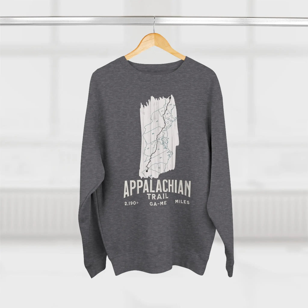 Appalachian National Scenic Trail Unisex Fit Crewneck Sweatshirt White Blaze Map