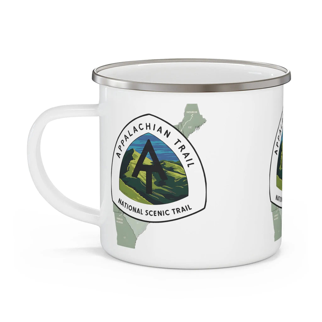 Appalachian Trail Logo Enamel Camping Hike Mug Scenic Map Trail Design