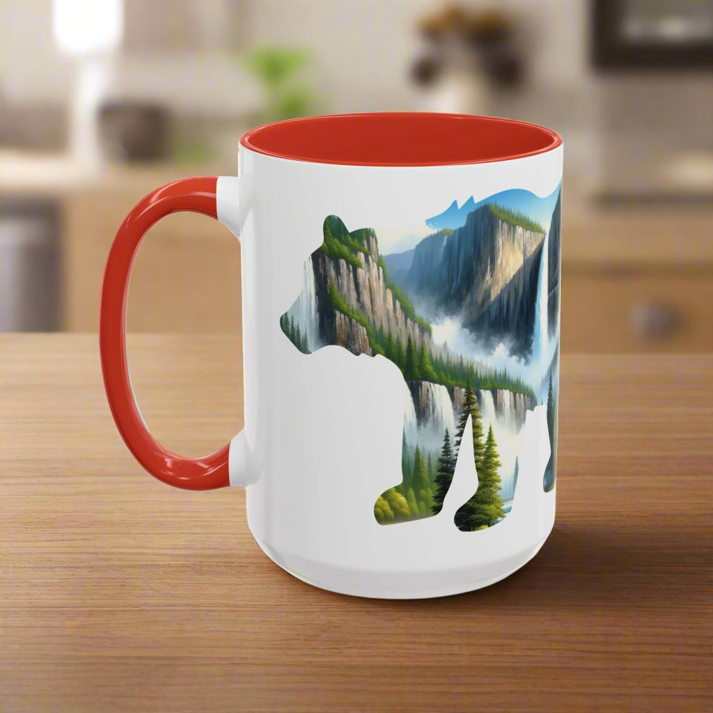 Yosemite National Park Colored Coffee Mug 11oz 15oz Waterfall Bear