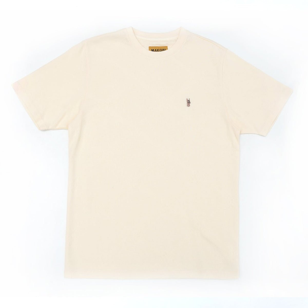 Makobi Embossed Knit Tee, Natural, styled photo