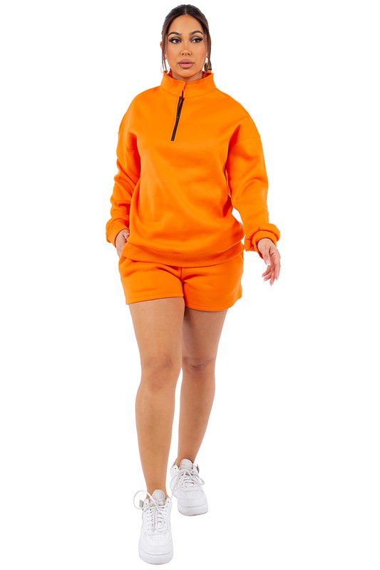 WOMEN FASHION SWEATSHIRT AND SHORT SET