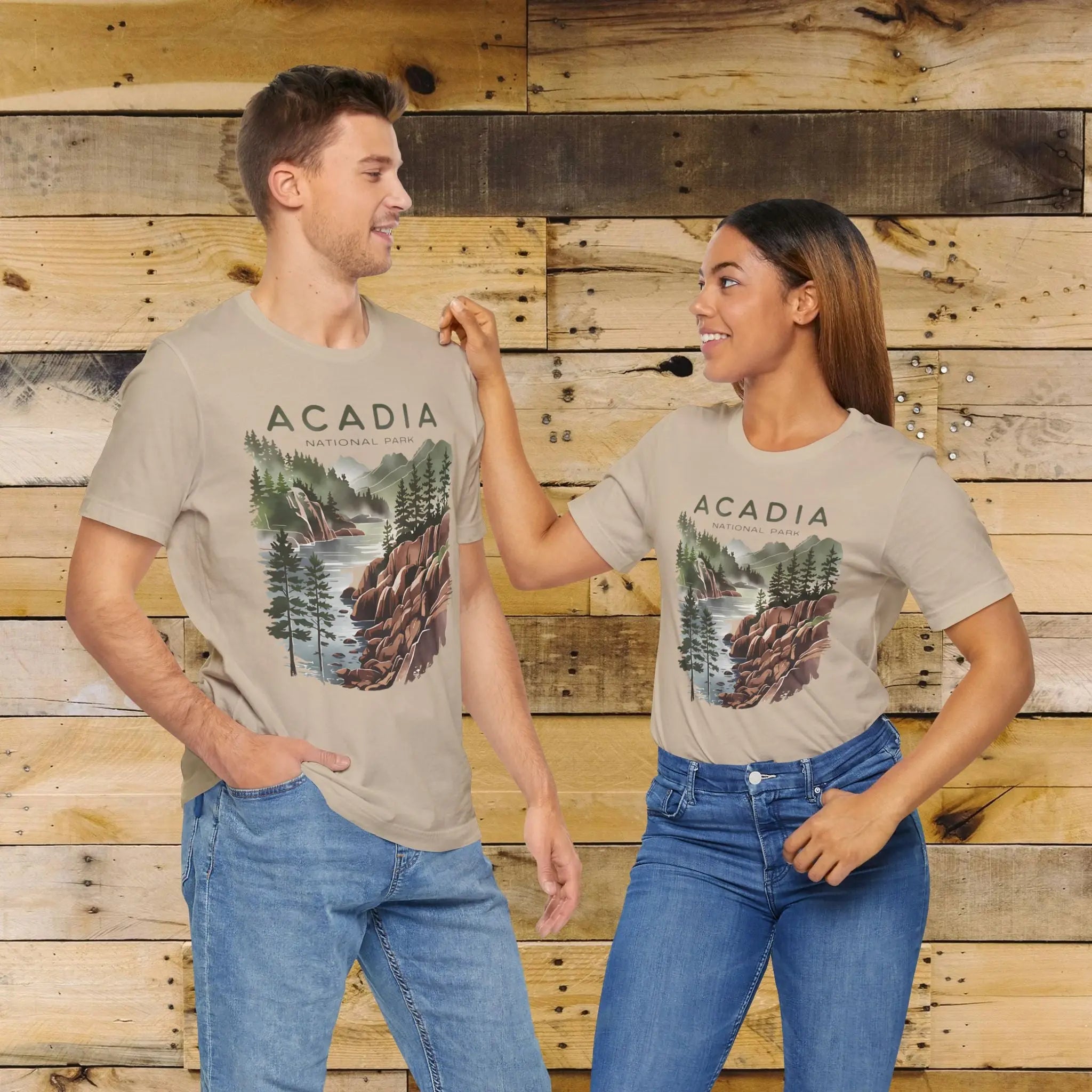 Acadia National Park Unisex Fit Soft T-Shirt Coastal Art