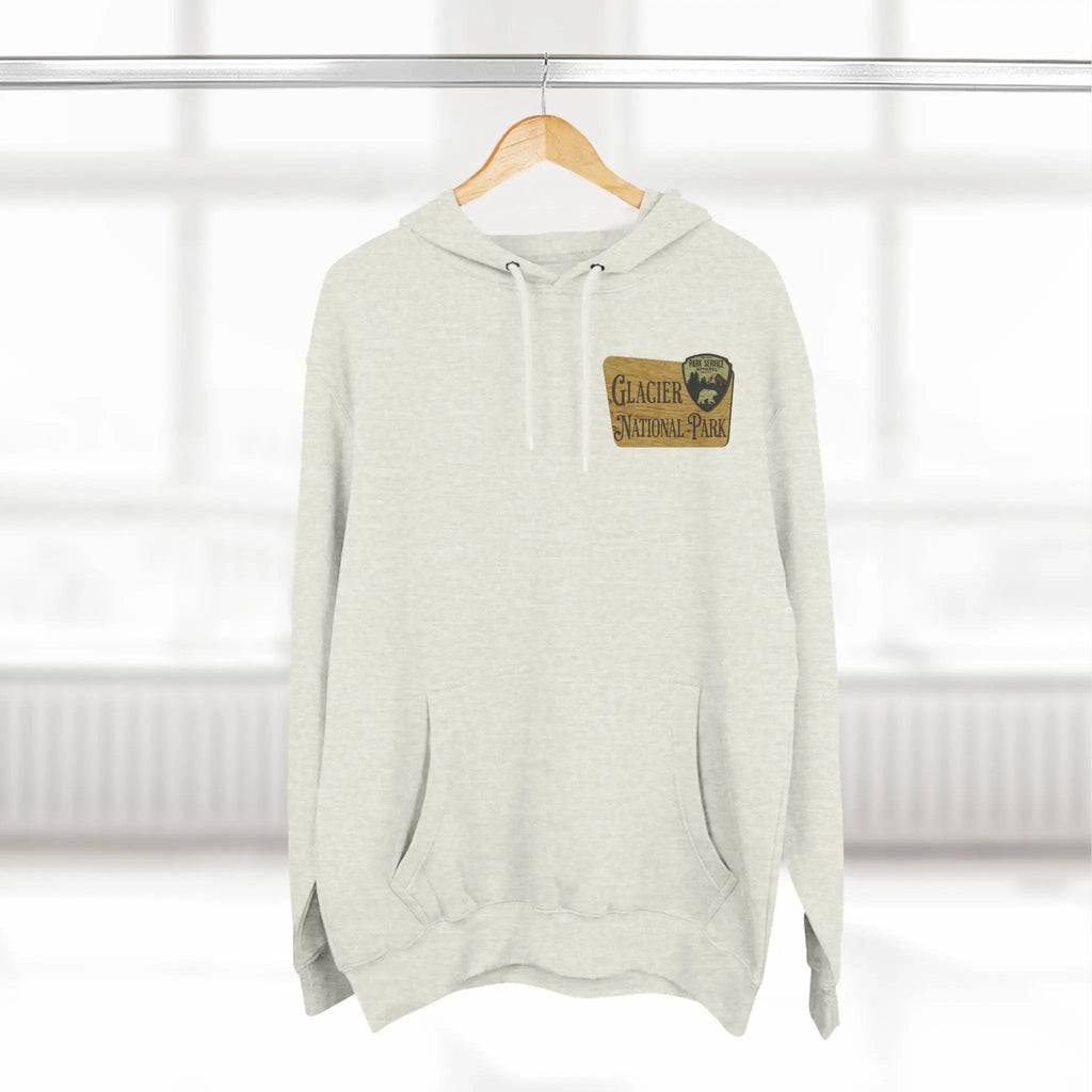 Glacier National Park Unisex Fit Fleece Hoodie Scenic Going to The Sun Road Big Horned Sheep