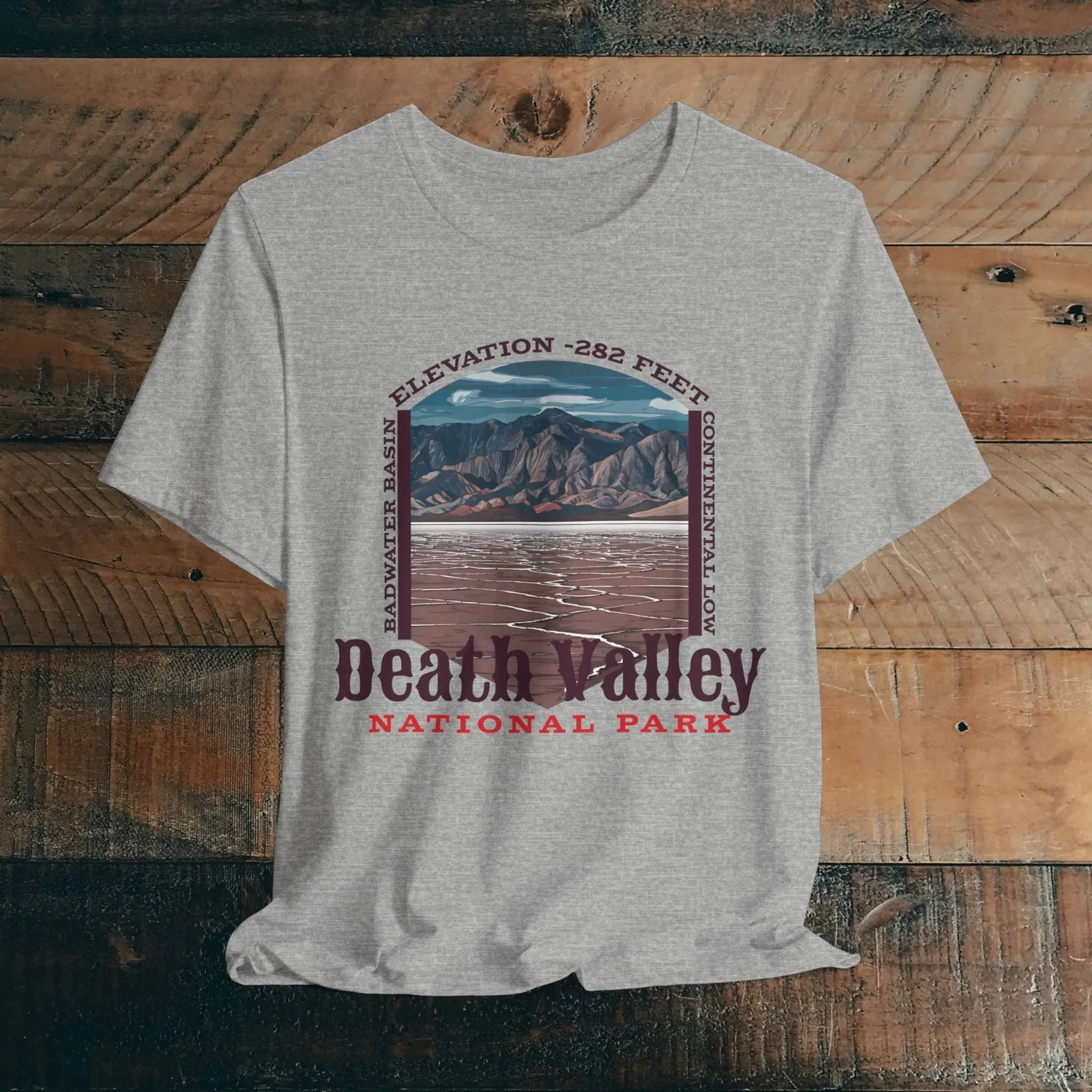 Death Valley National Park Unisex Jersey Tee Airlume Cotton Badwater Basin