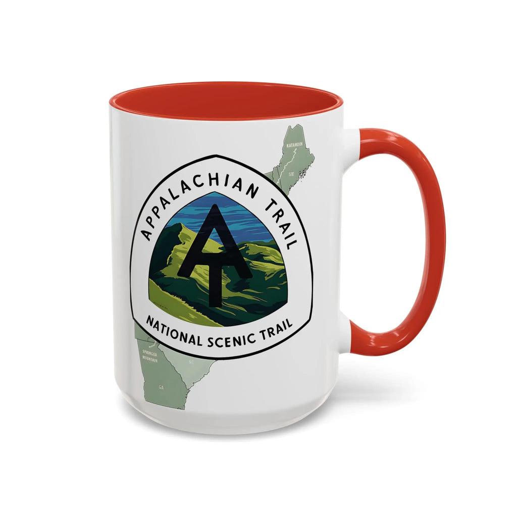 Appalachian National Scenic Trail Accent Coffee Mug 11oz 15oz Blue Black Pink Red