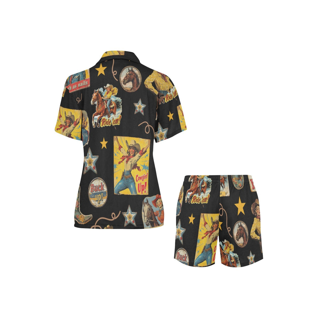 Vintage Cowgirl Collage Western Pajama Set
