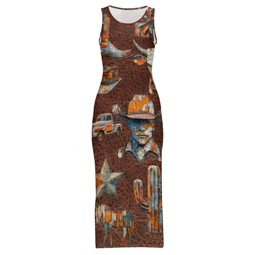 Cowboy Treasures Bodycon Maxi Dress