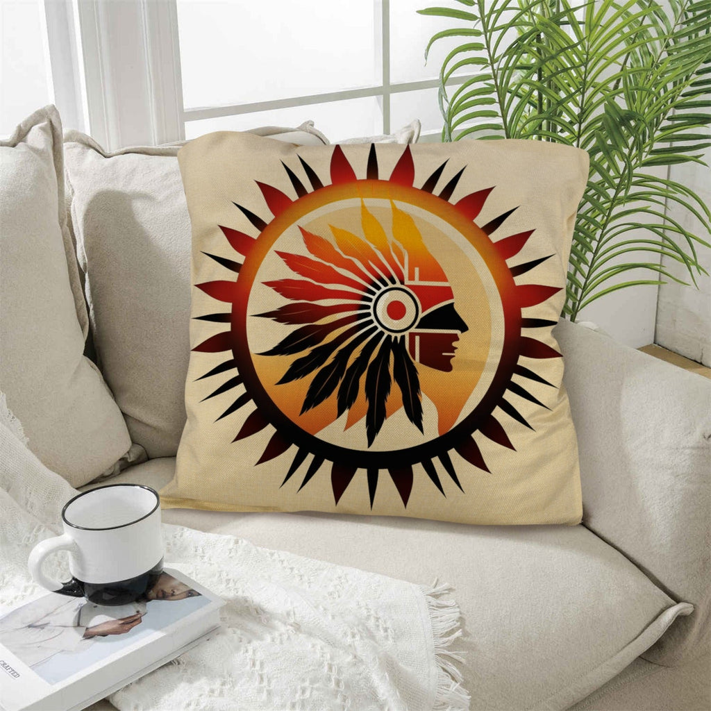 Native Sun Throw Pillow Case Made in America