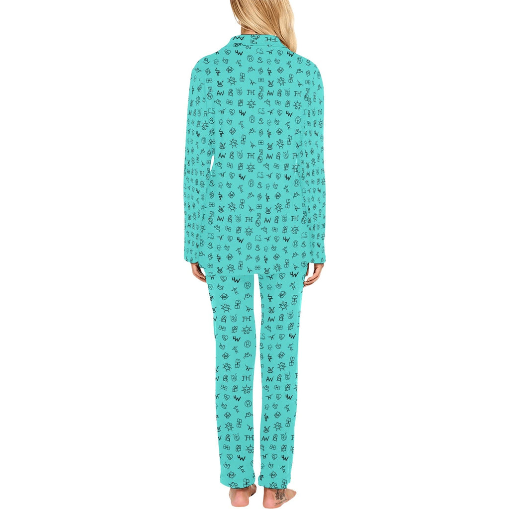 Turquoise Cattle Brands Women's Western Pajama Set