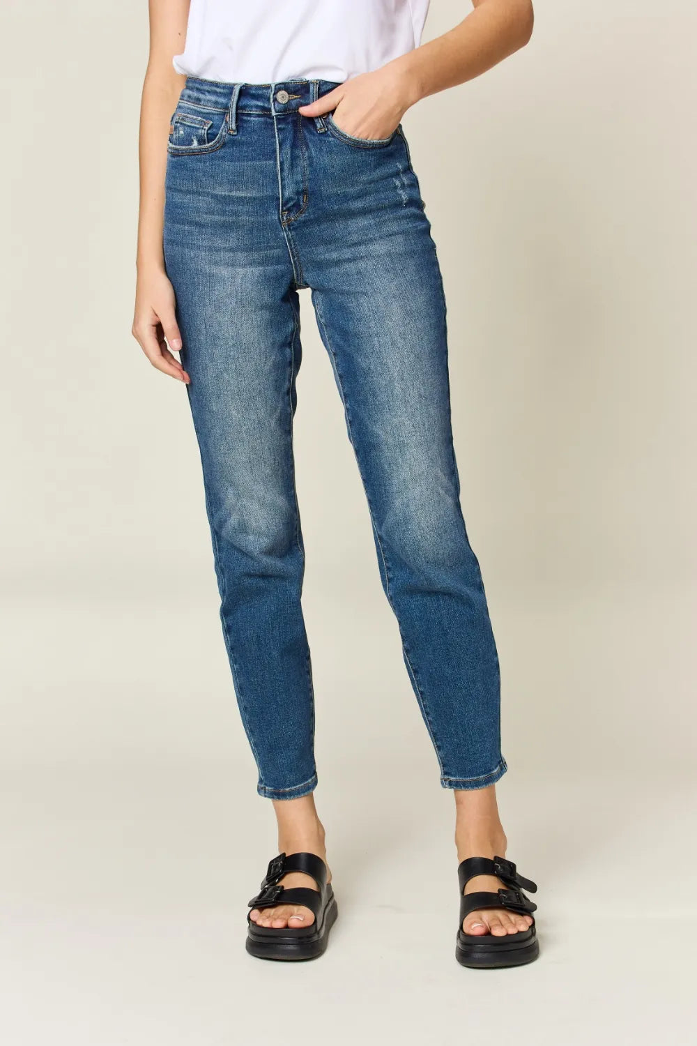Garden Naked Judy Blue Full Size Tummy Control High Waist Slim Jeans