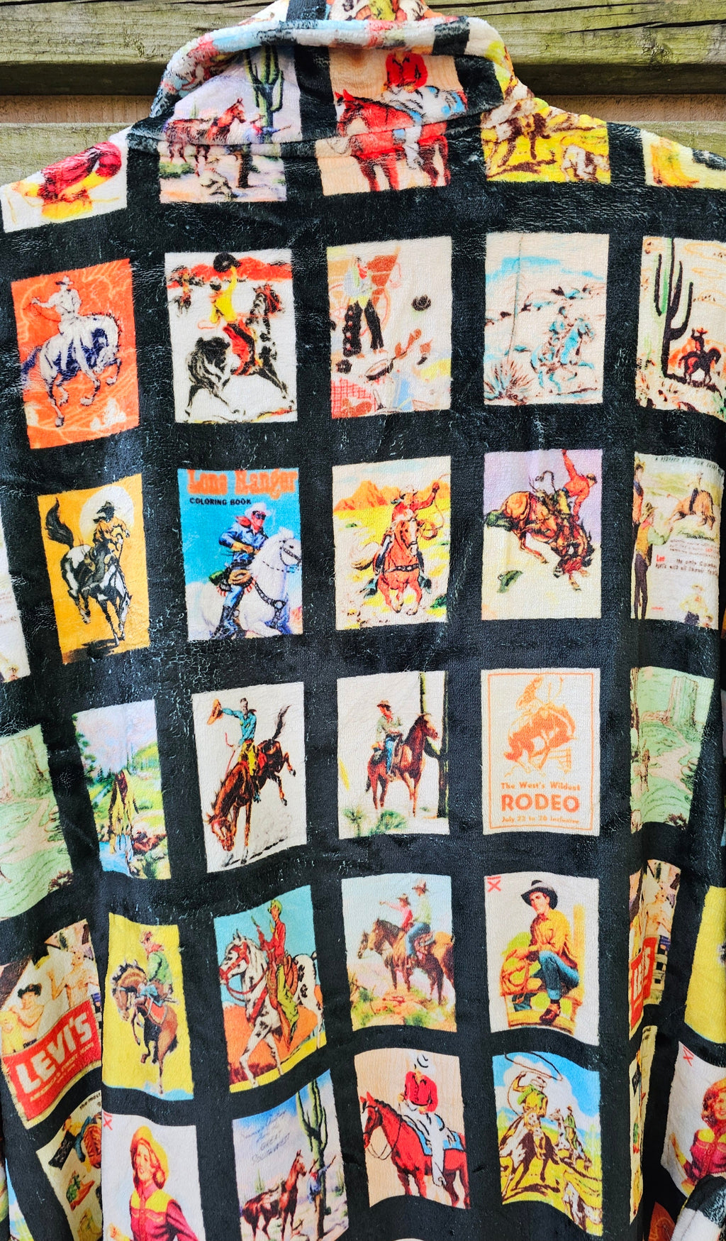 Vintage Cowboy Collage Western Robe