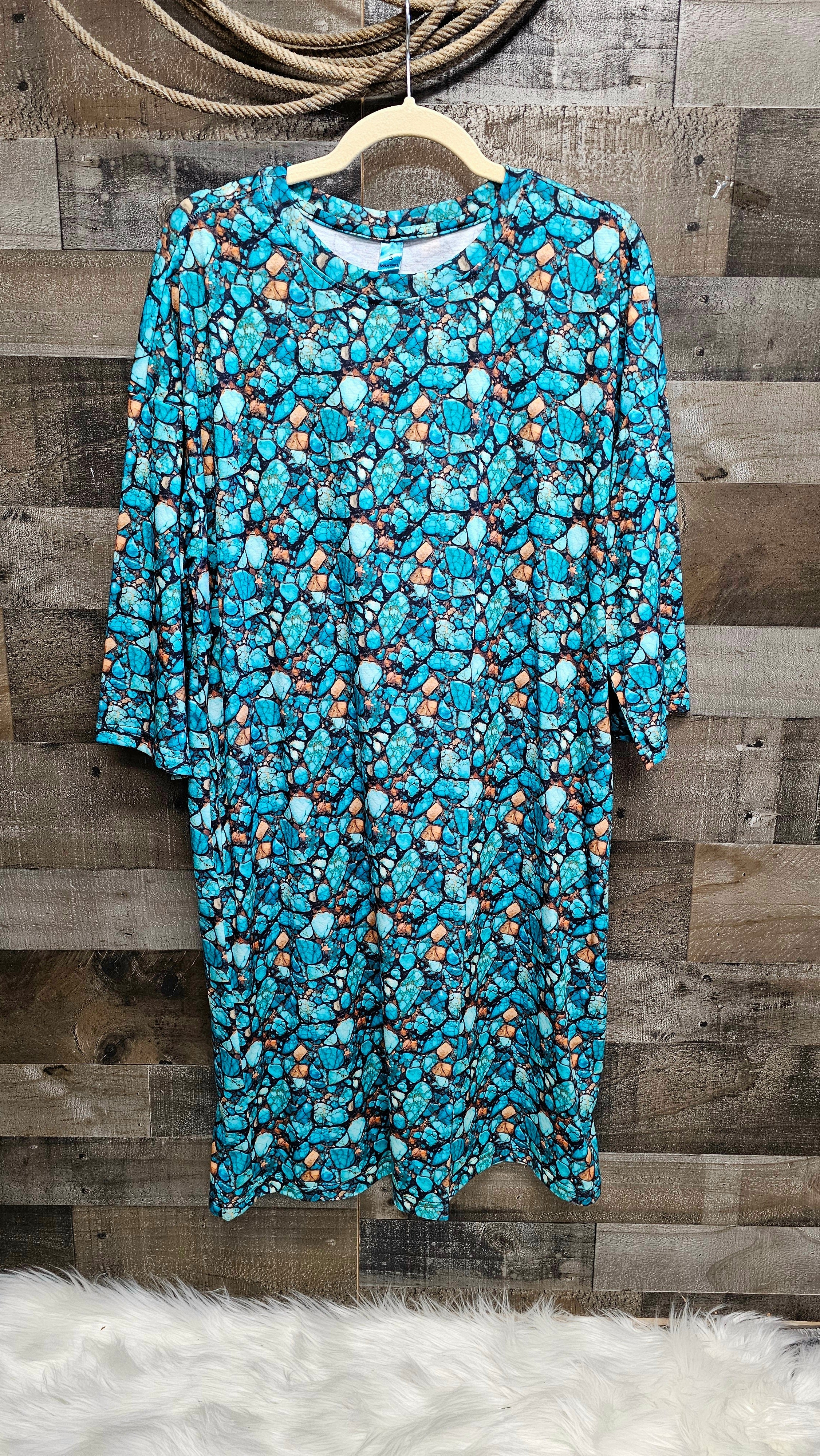 All Turquoise Oversized Sleep Shirt