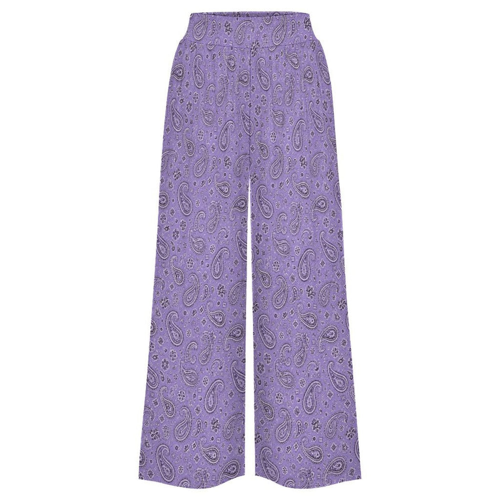 Baha Ranch Lavender Paisley Bandana Wide Leg Pants