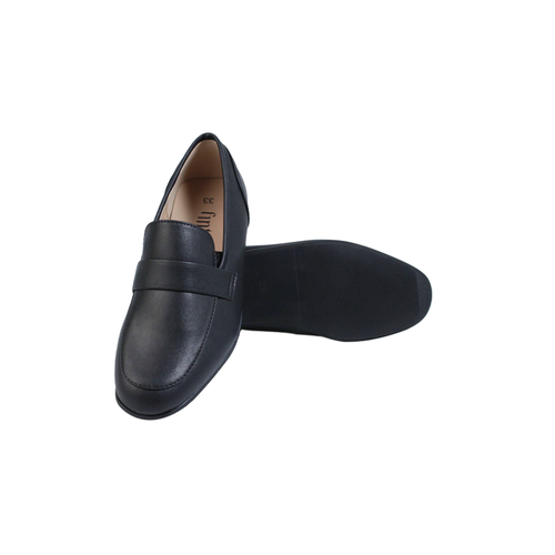 Fintoes Black Leather Boys Dress Shoe For Work And School