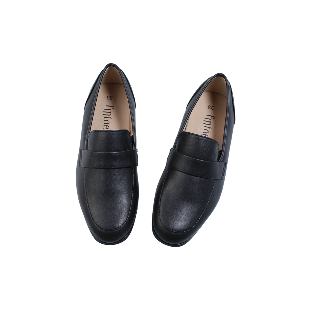 Fintoes Black Leather Boys Dress Shoe For Work And School