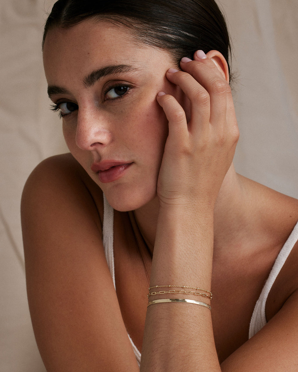 Connected Delicate Paperclip Chain Bracelet
