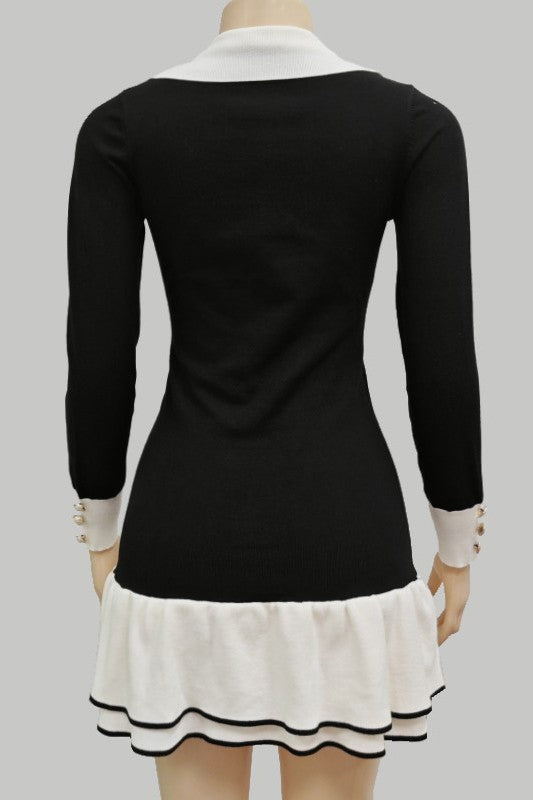 WOMEN FASHION SWEATER MINI DRESS