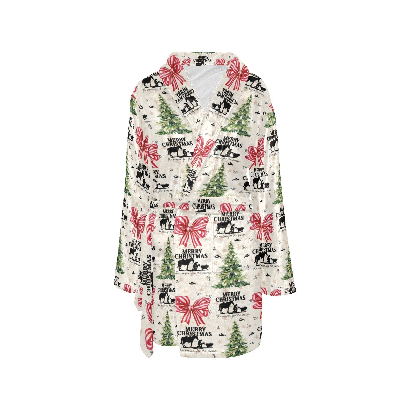 Praying Cowboy Christmas Fleece Robe