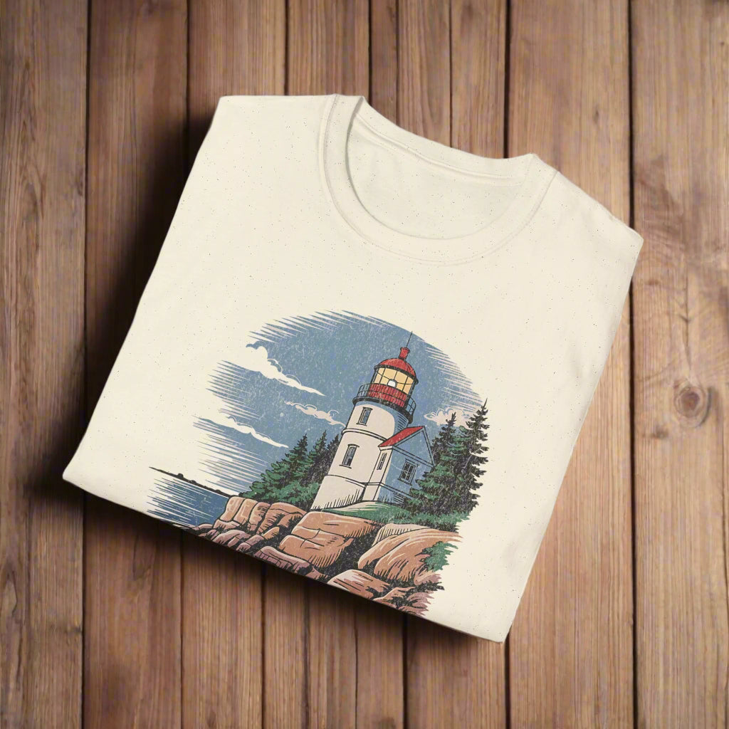 Bass Harbor Head Lighthouse Acadia National Park Unisex Fit Soft T-Shirt