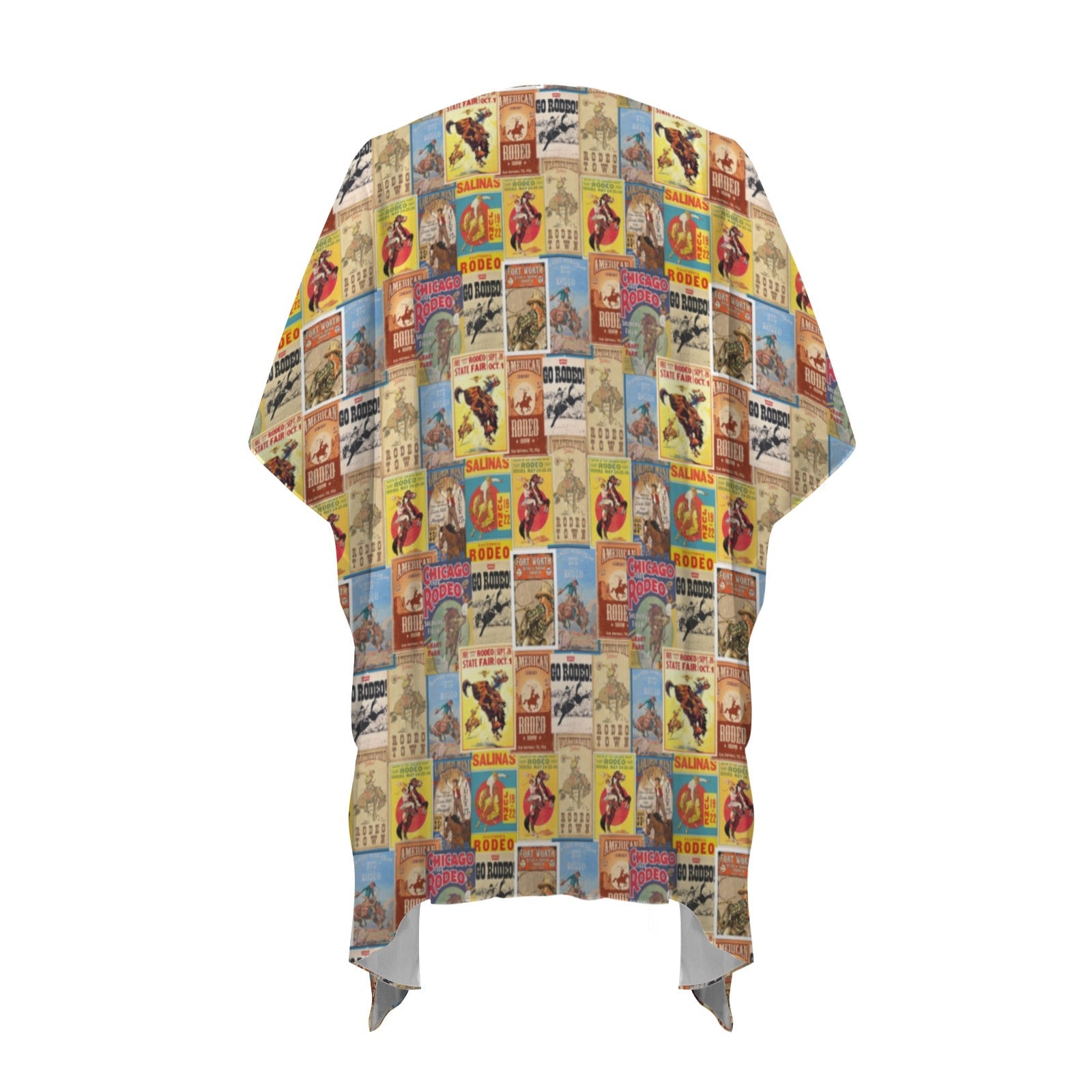 Vintage Rodeo Poster Duster Kimono Coverup Women's Long Cover Up