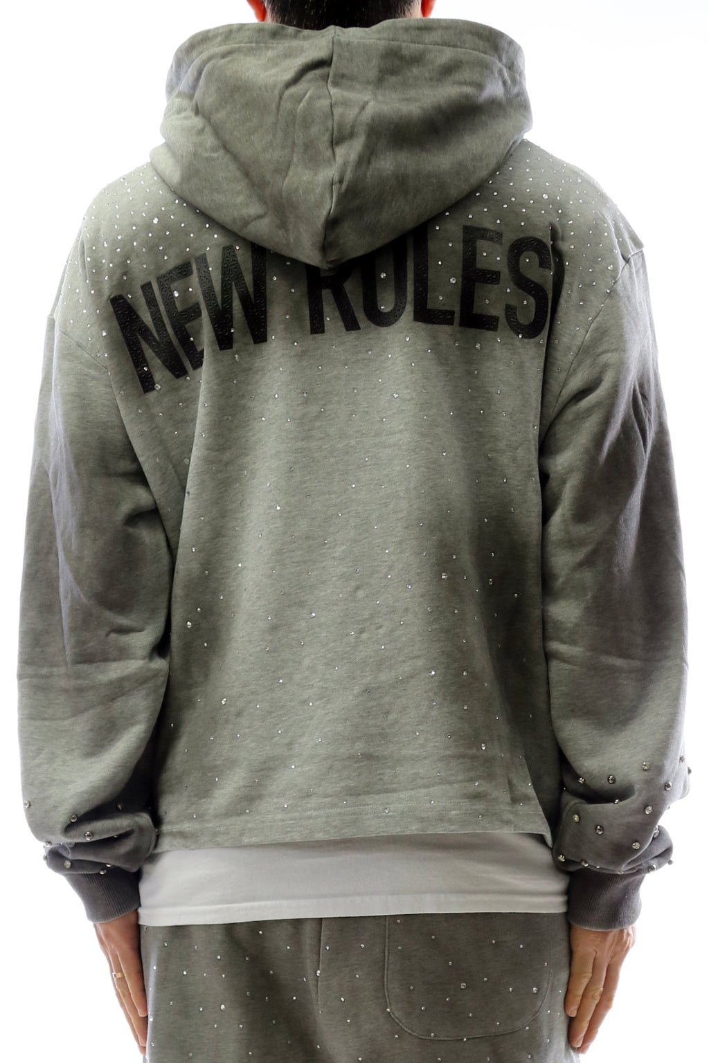 OBSIDIAN French Terry Long Sleeve Crop Top Pullover Hoodie
