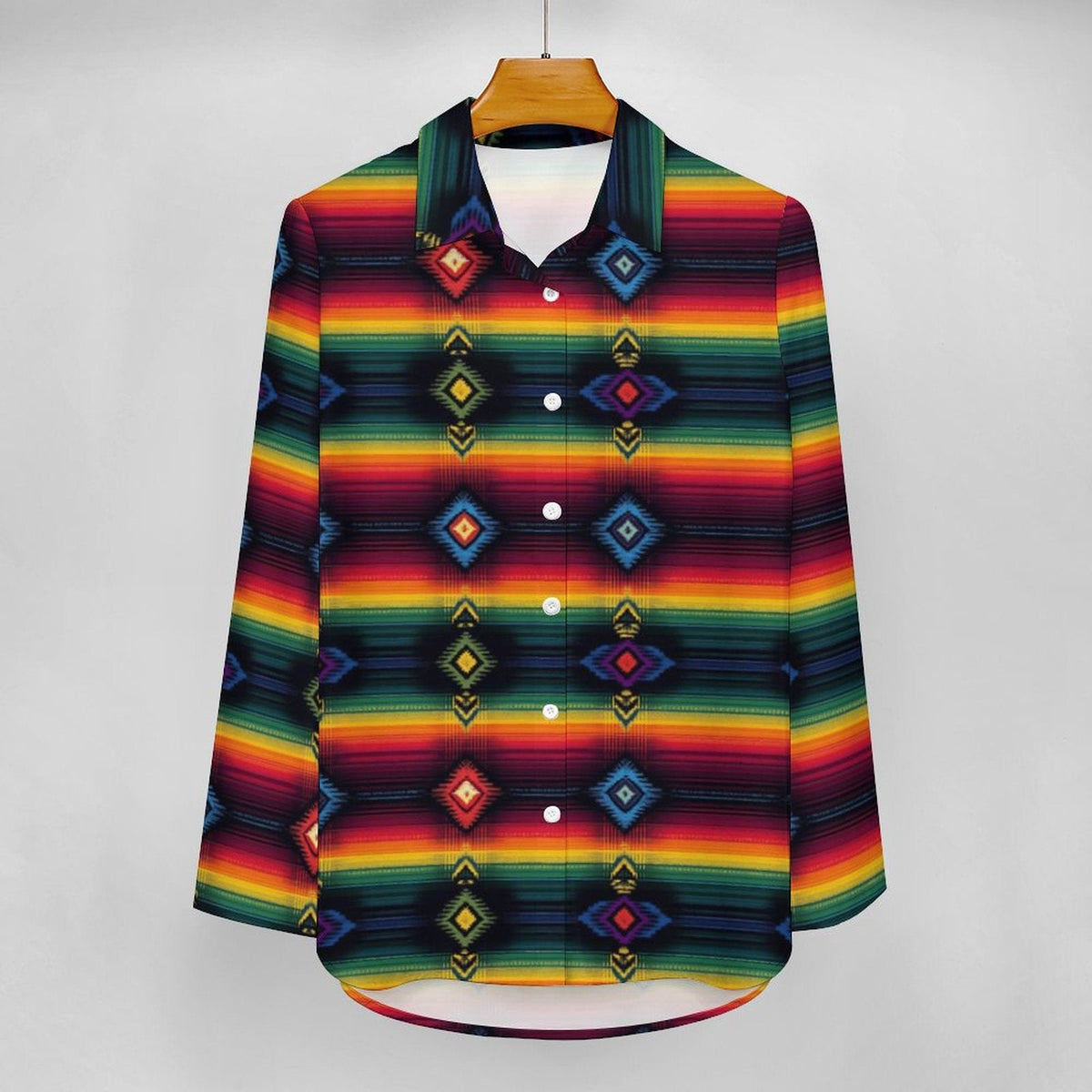 Baha Ranch Colores de Mexico Serape Button up Blouse