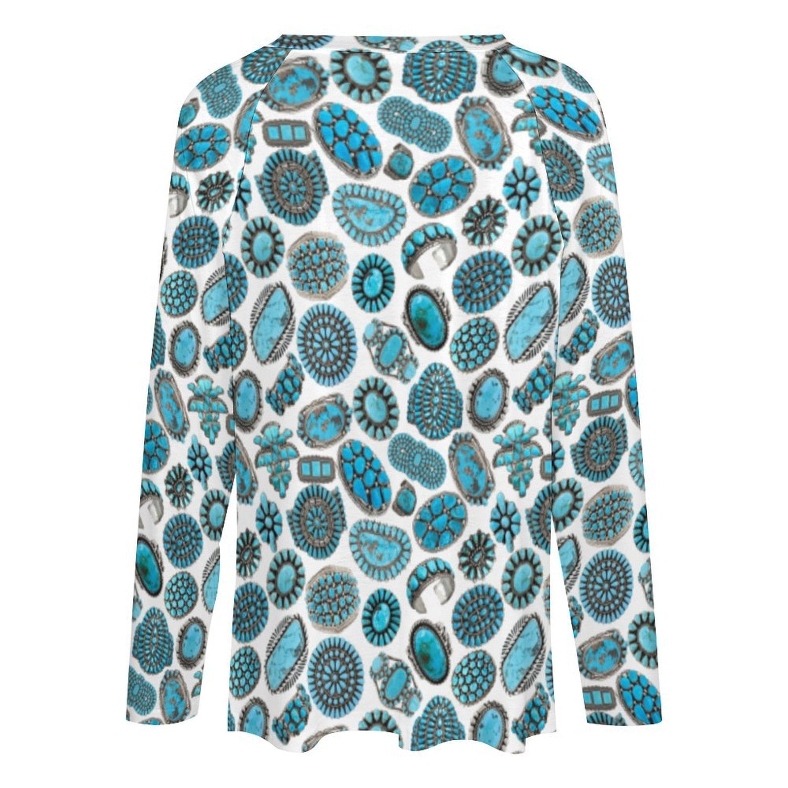 Baha Ranch Turquoise Crazy Long Sleeve Top