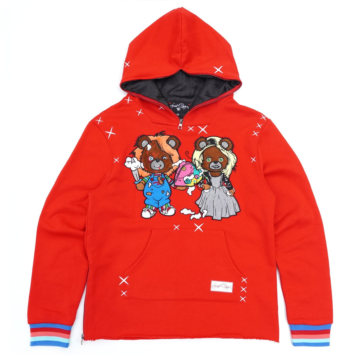 Makobi Love Kills Hoodie in Red, front view