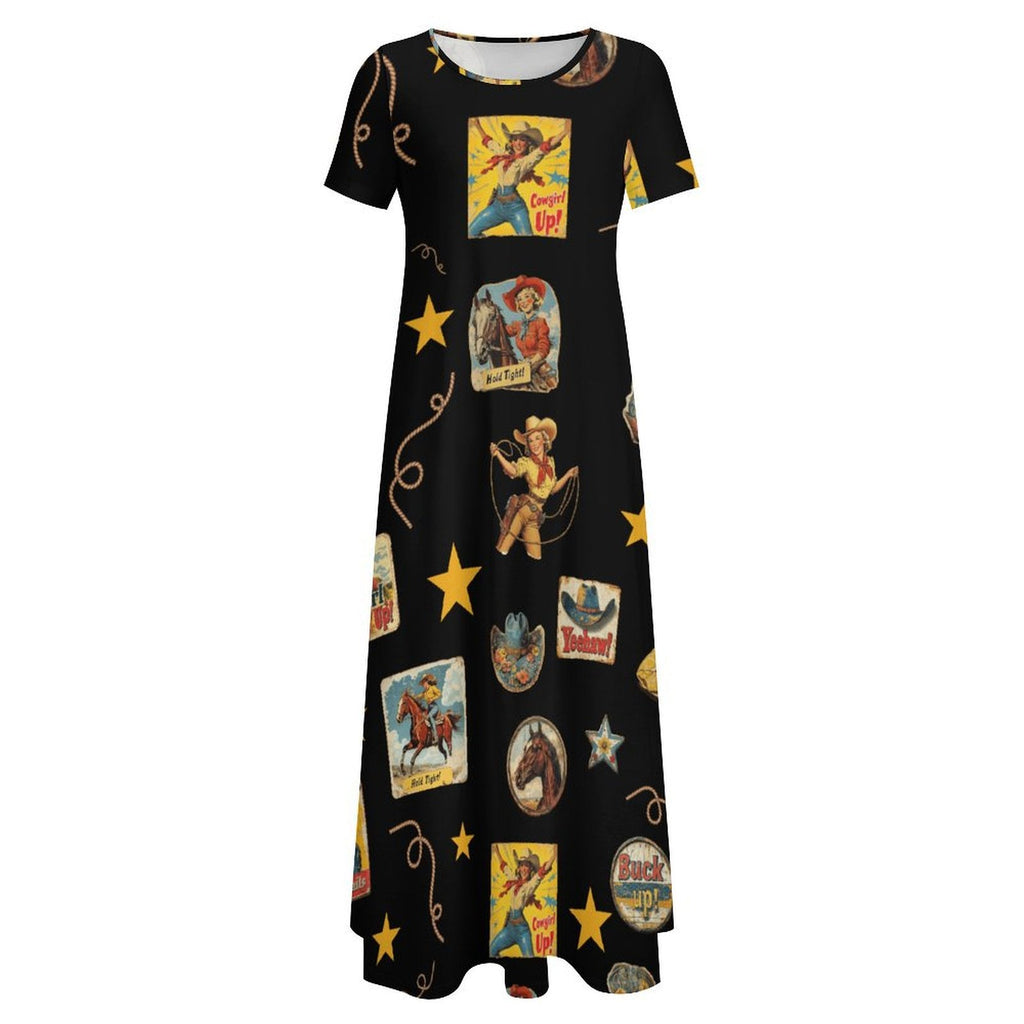 Vintage Cowgirl Collage Western Dress