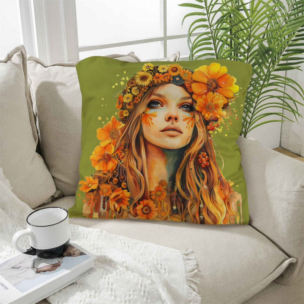 Boho Girl Pillow Case Made in America