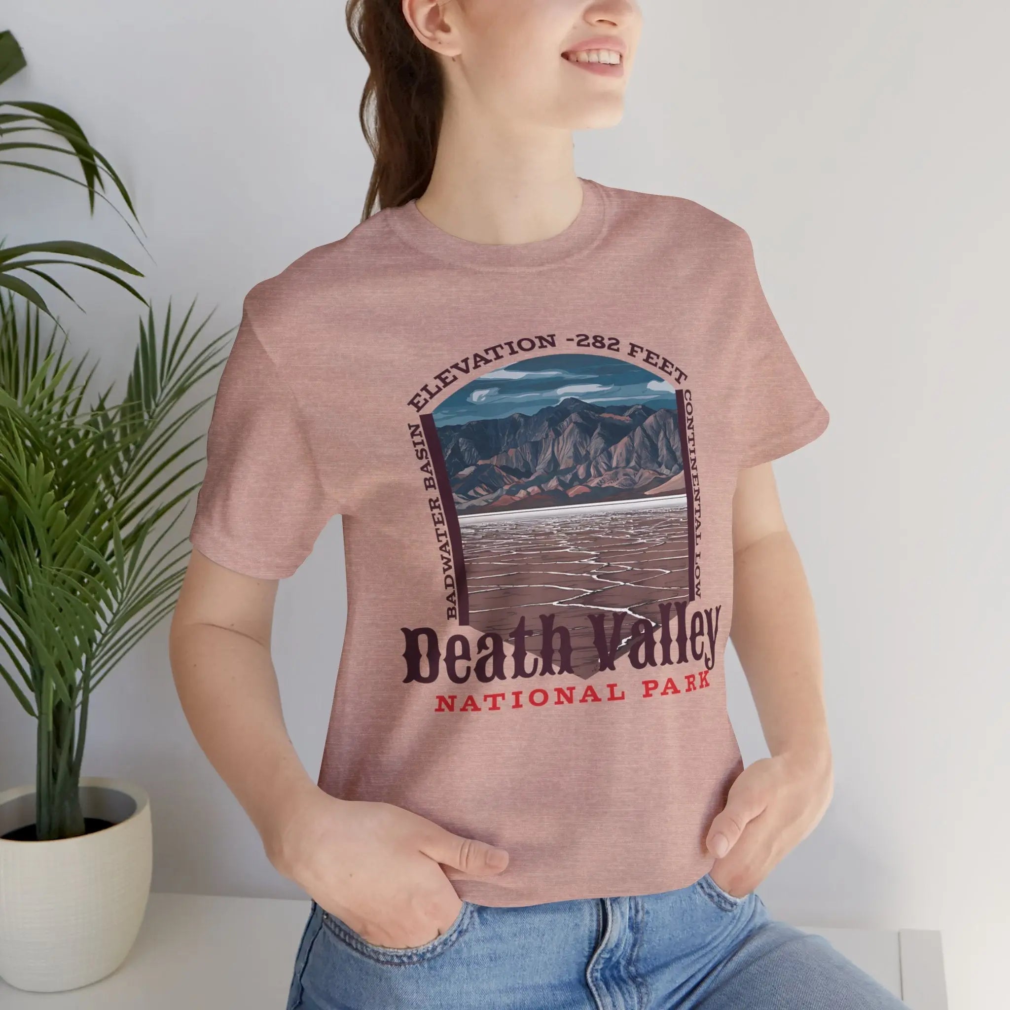 Death Valley National Park Unisex Jersey Tee Airlume Cotton Badwater Basin