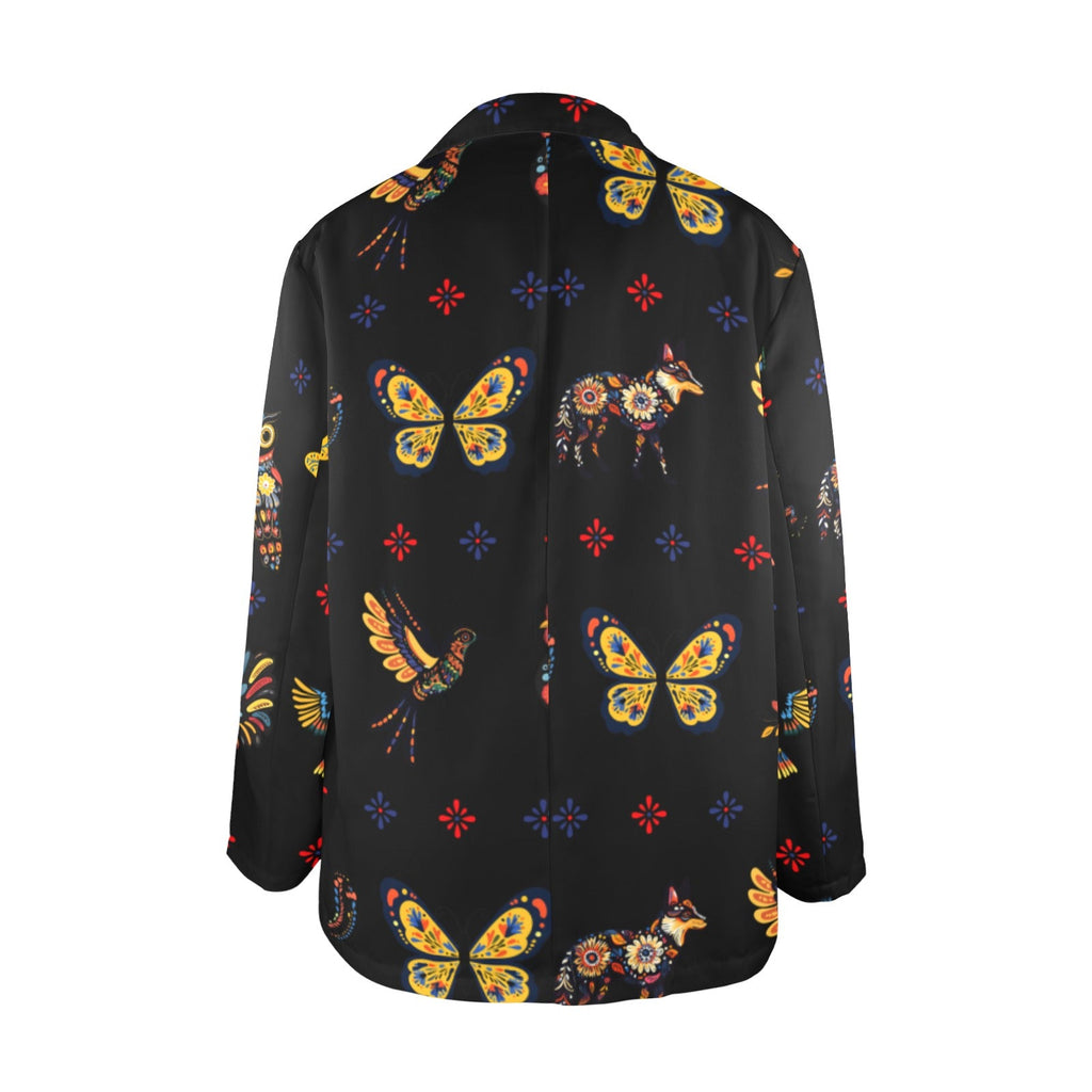 Colores de Mexico Mexican Talavera Animals Floral Women's Blazer
