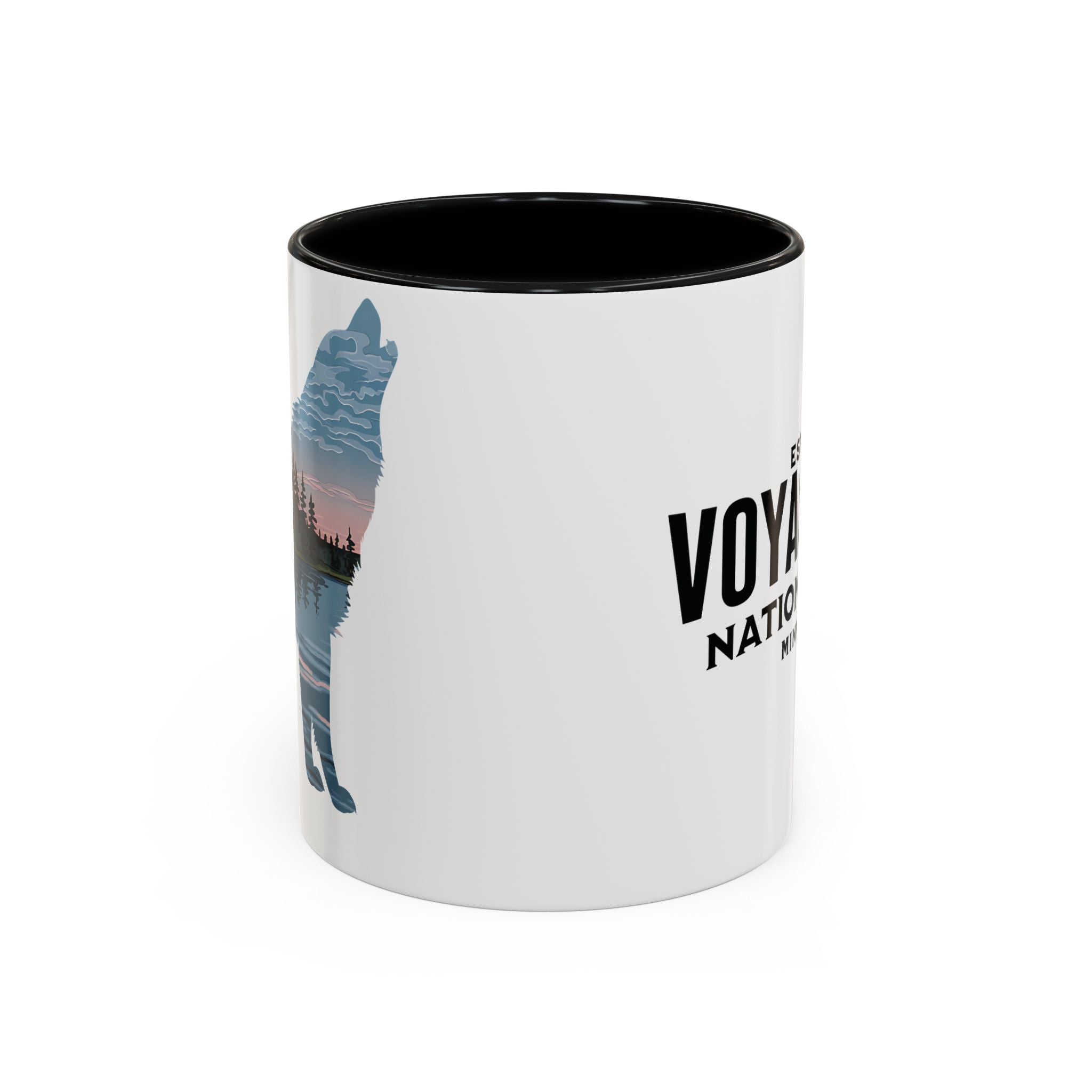 Voyageurs National Park Accent Coffee Mug 11oz 15oz Minnesota Wolf
