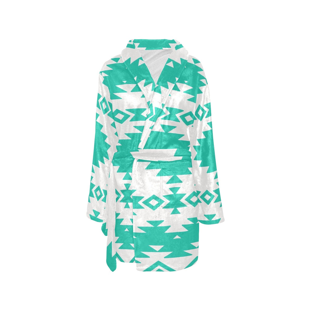 Turquoise Aztec Women's Western Bath Robe